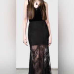 Killstar Black Lace Maxi Skirt